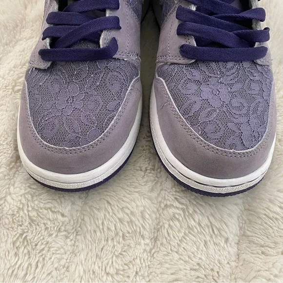 Air Jordan 1 Retro (GS) ‘Daybreak’ Nike Purple Lace Suede High-Top Sneakers 7Y - Picture 3 of 15